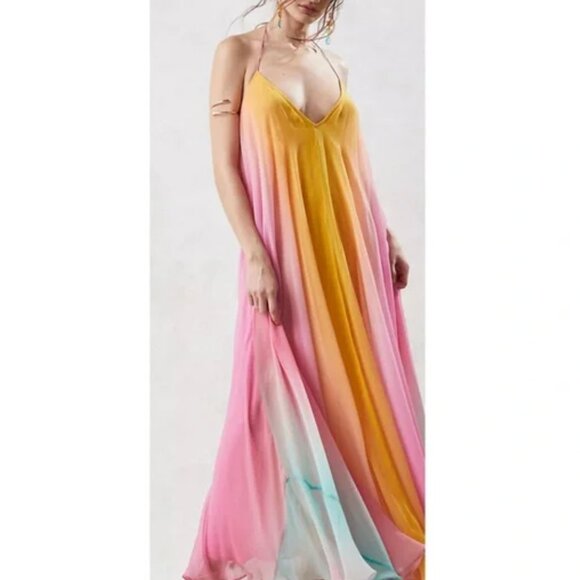 Free People Dresses & Skirts - Free People Rococo Sands Crinkle Chiffon Long Dress
